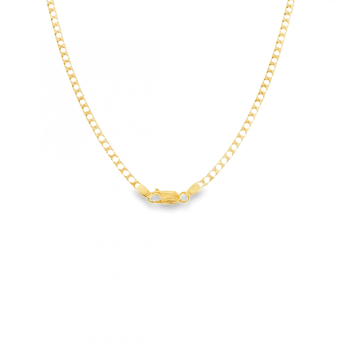 9ct Yellow Gold Flat Square Curb Chain - 24"-  9.0g
