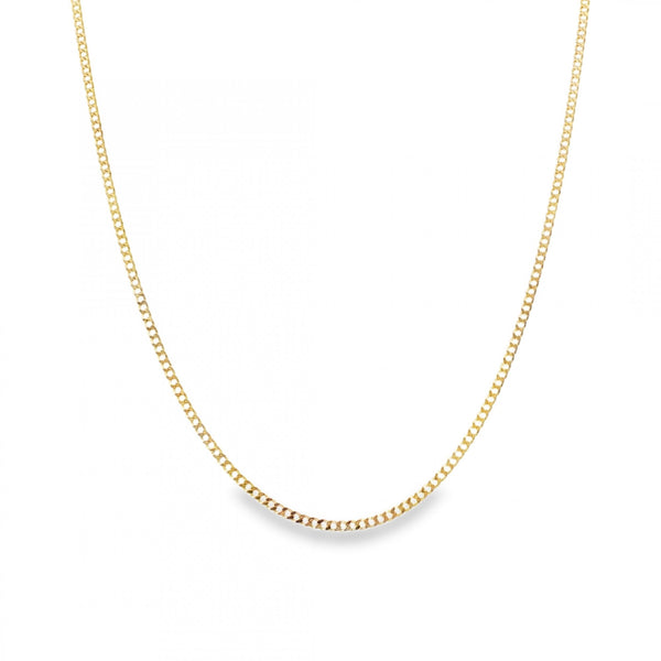 9ct Yellow Gold Fine Curb Chain - 20" - 3.3g