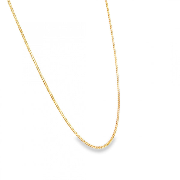 9ct Yellow Gold Closed Curb Chain - 20" - 6.4g