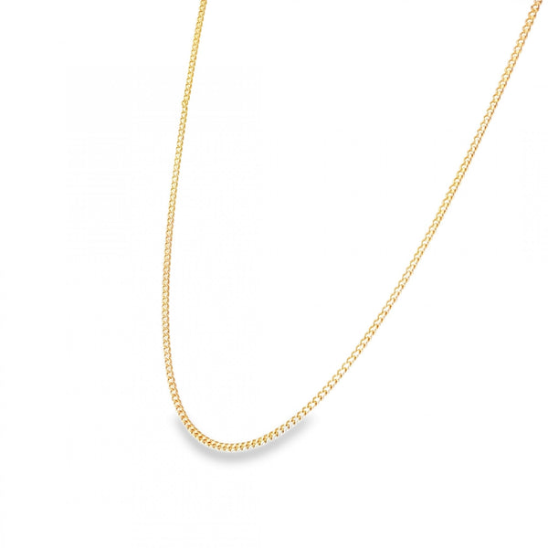 9ct Yellow Gold Closed Curb Chain - 20" - 6.4g