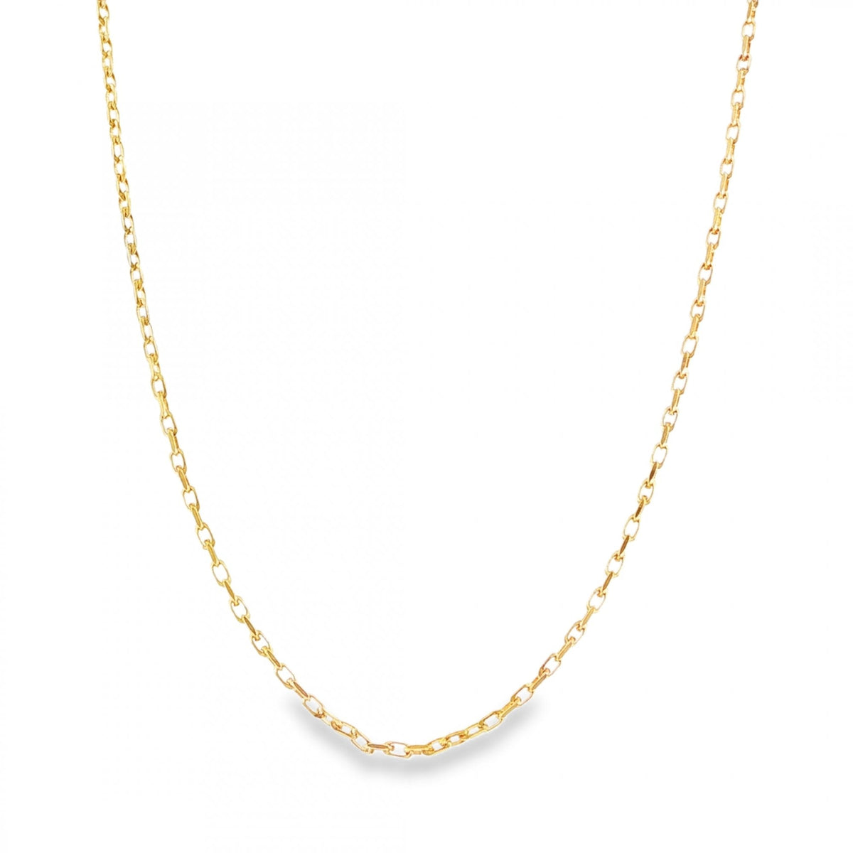 9ct Yellow Gold Oval File Belcher Chain - 18" - 4.8g