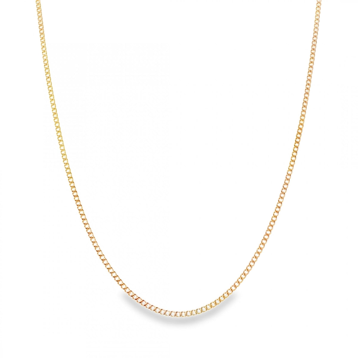 9ct Yellow Gold Closed Curb Chain - 24" - 7.8g
