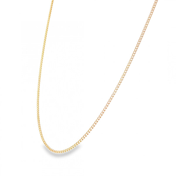 9ct Yellow Gold Closed Curb Chain - 24" - 7.8g