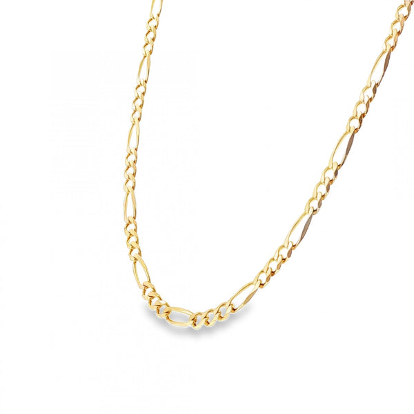 9ct Yellow Gold Figaro Chain - 20" - 16.9g