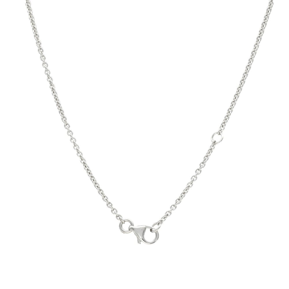 18ct White Gold Pink Pearl & Diamond Pendant & Necklace - 16/18"