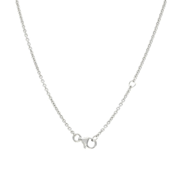 18ct White Gold Pink Pearl & Diamond Pendant & Necklace - 16/18"