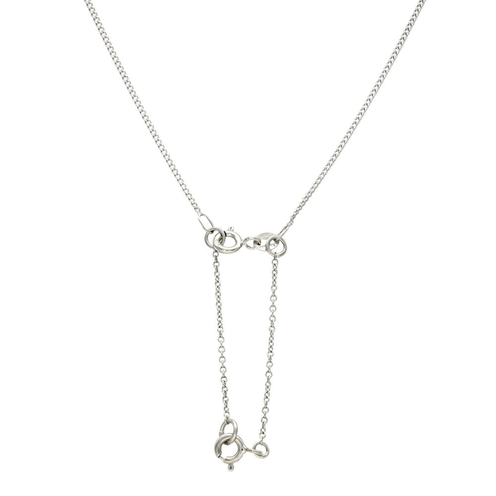 18ct White Gold Diamond Dot Pendant & Chain - 18" - 1.00ct