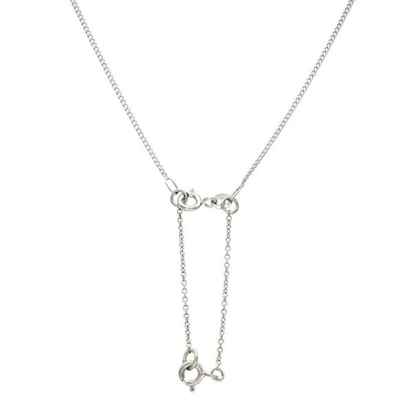 18ct White Gold Diamond Dot Pendant & Chain - 18" - 1.00ct