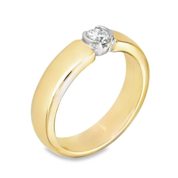 14ct Yellow Gold Diamond Solitaire Engagement Ring - 0.33ct