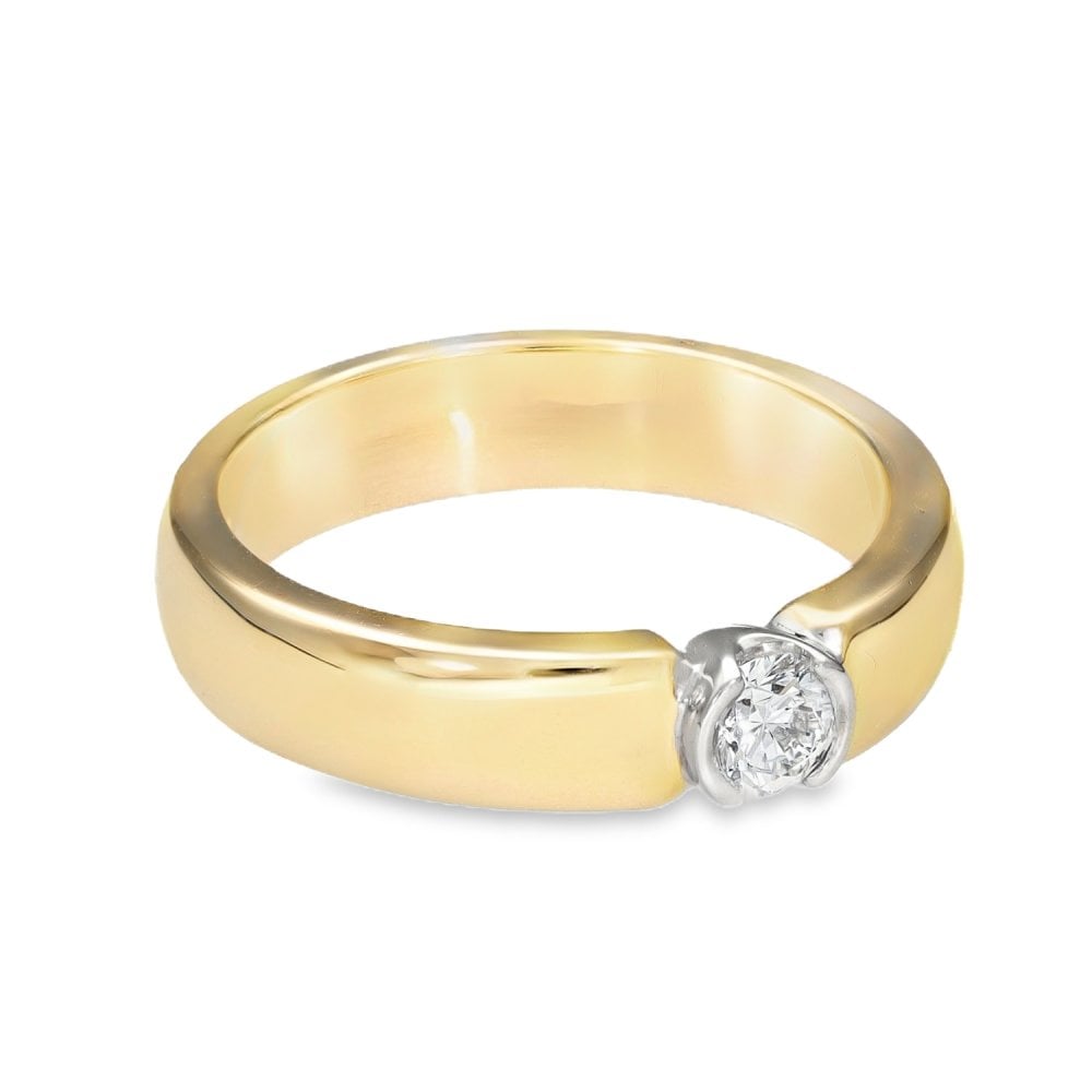 14ct Yellow Gold Diamond Solitaire Engagement Ring - 0.33ct