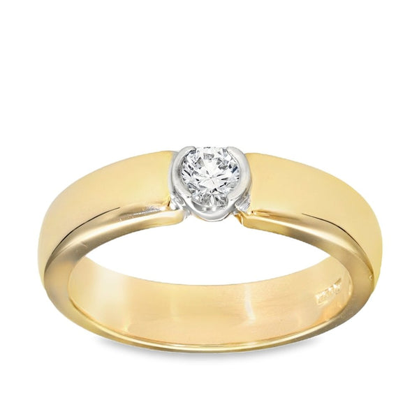 14ct Yellow Gold Diamond Solitaire Engagement Ring - 0.33ct