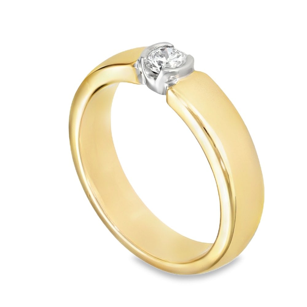 14ct Yellow Gold Diamond Solitaire Engagement Ring - 0.33ct
