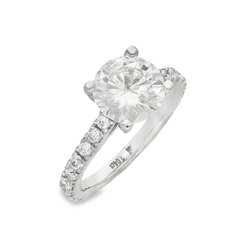18ct White Gold Diamond Solitaire Engagement Ring - 2.54ct