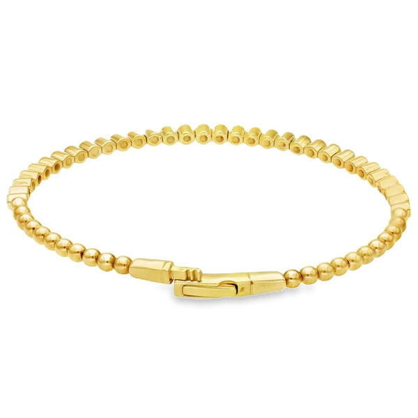 9ct Yellow Gold Diamond Row Bangle - 16.5cm - 1.00ct