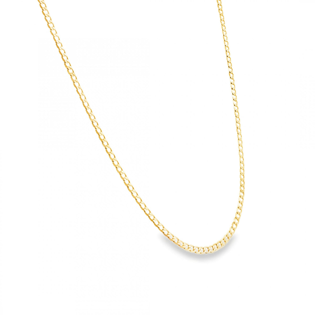9ct Yellow Gold Flat Curb Chain - 20" - 5.2g