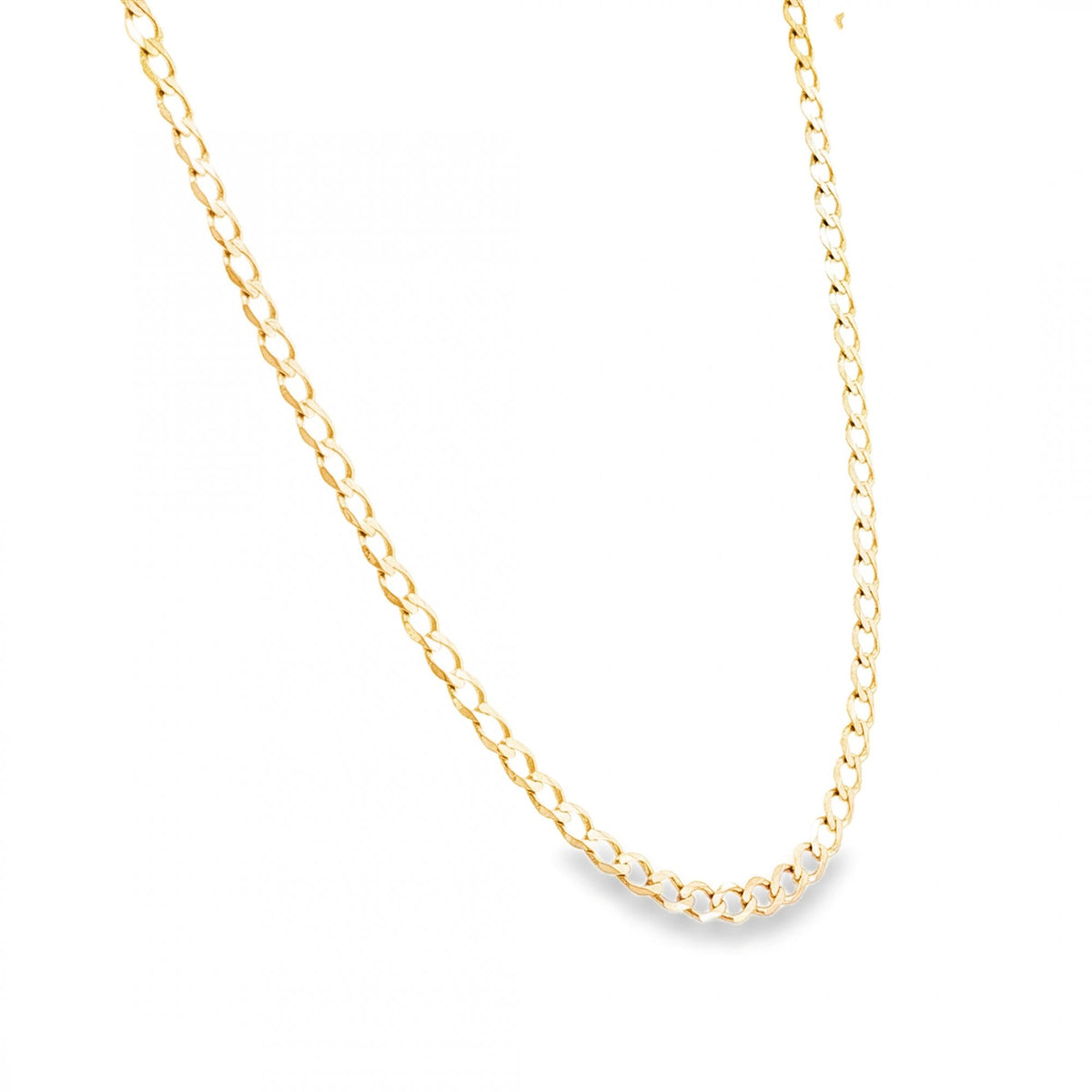9ct Yellow Gold Oval Curb Chain - 18" - 7.8g