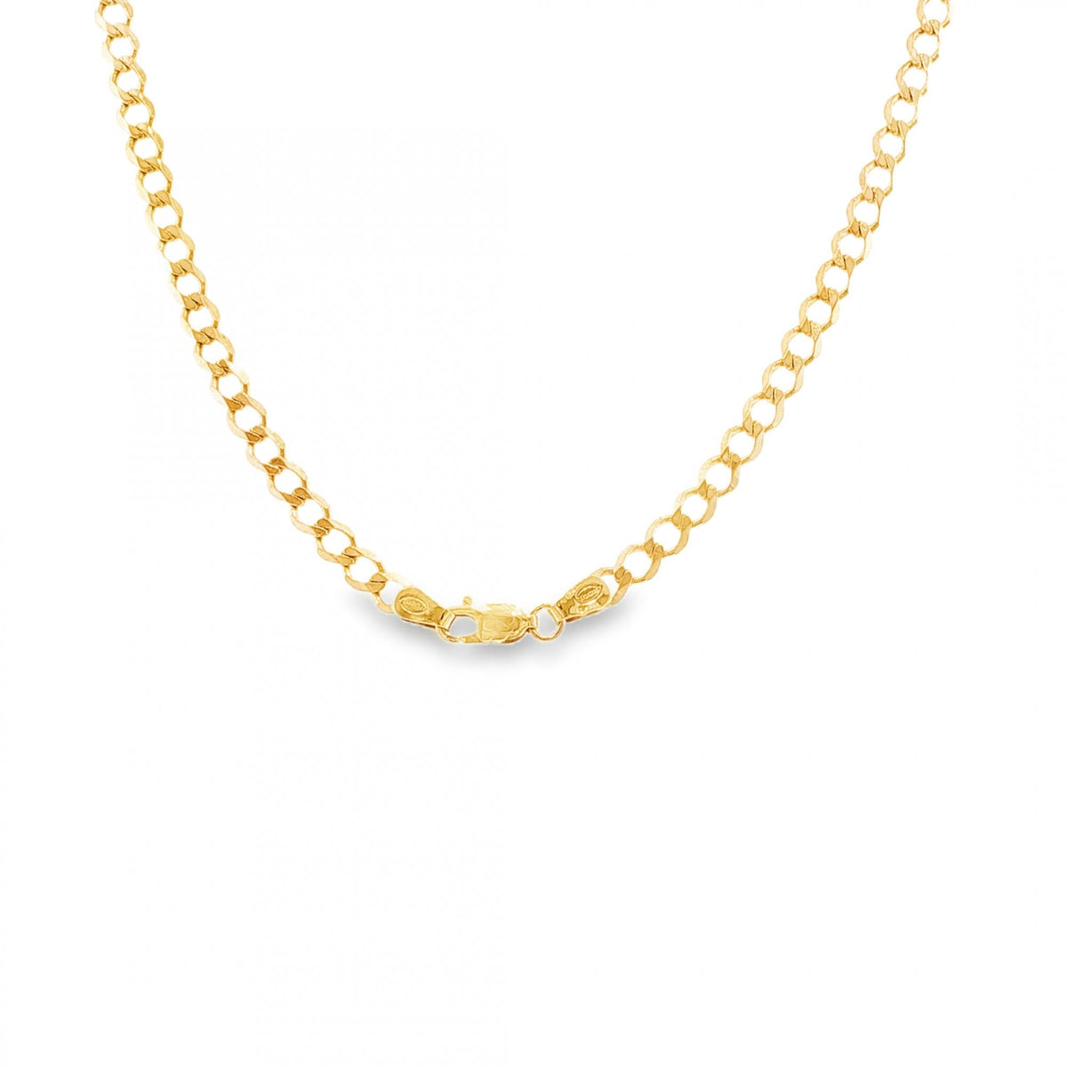 9ct Yellow Gold Oval Curb Chain - 18" - 7.8g