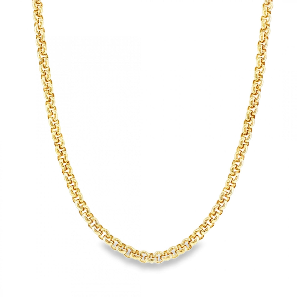 9ct Yellow Gold Round Belcher Chain - 20" - 41.2g