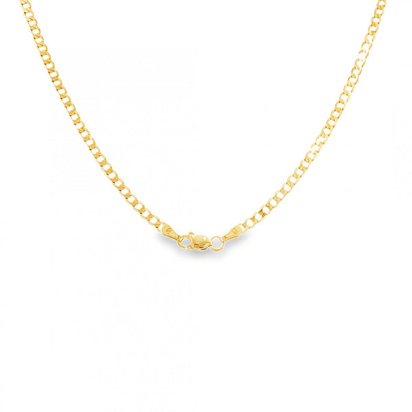 9ct Yellow Gold Flat Curb Chain - 24" - 5.3g