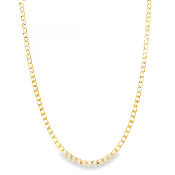 9ct Yellow Gold Oval Flat Curb Chain - 18" - 6.7g