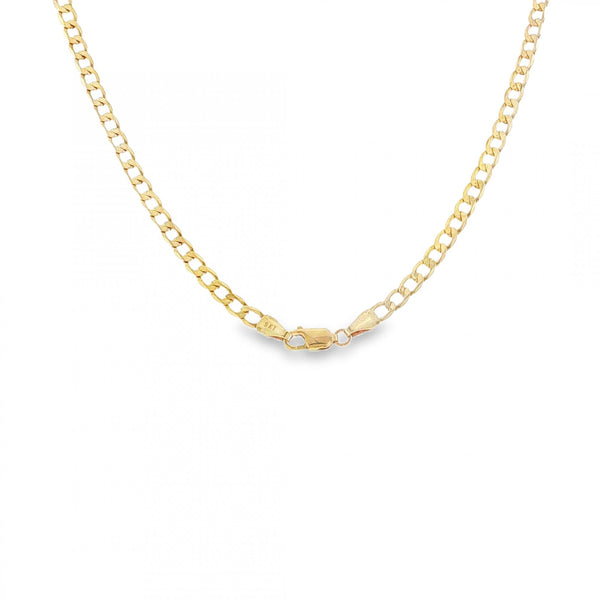 9ct Yellow Gold Oval Flat Curb Chain - 18" - 6.7g