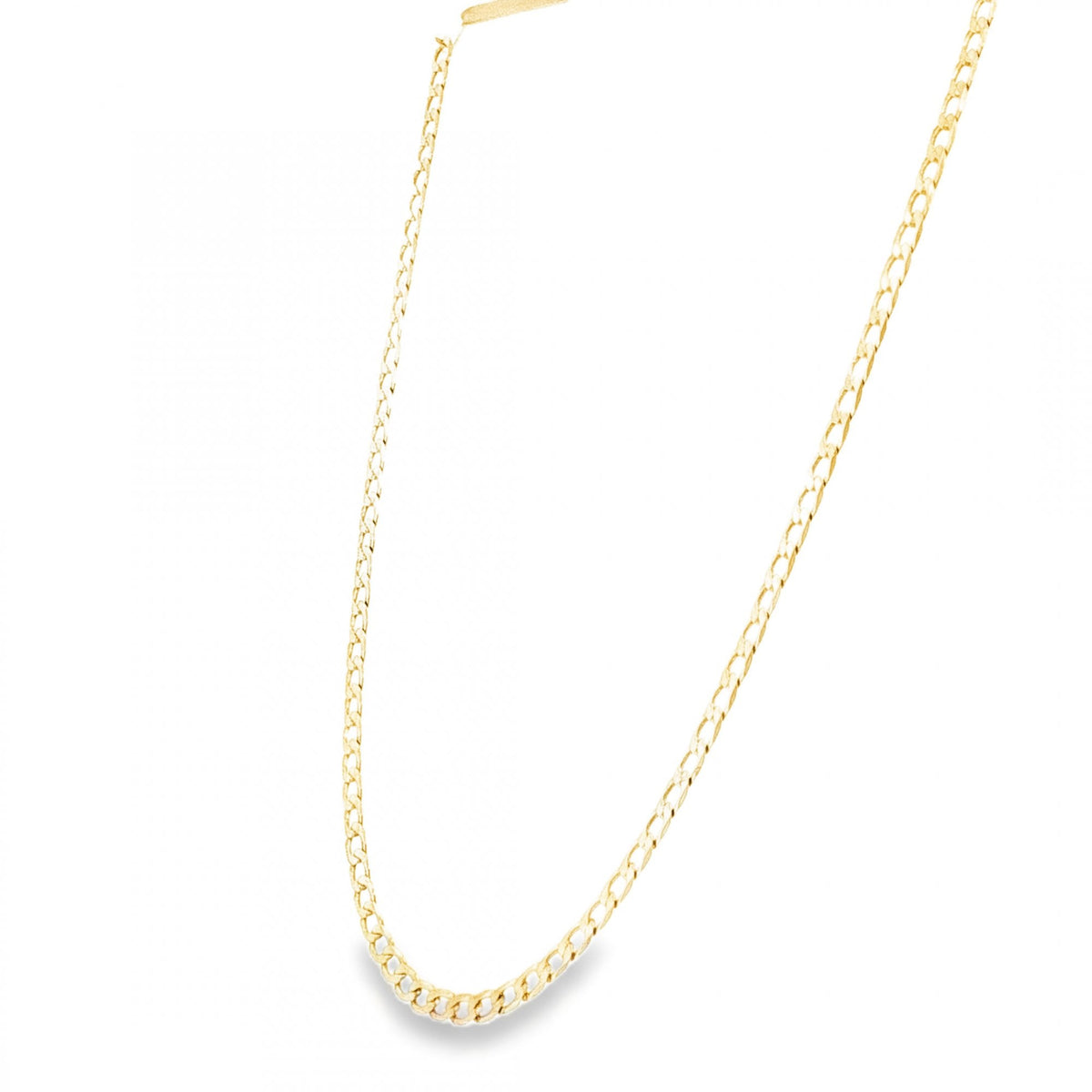 9ct Yellow Gold Oval Flat Curb Chain - 18" - 6.7g