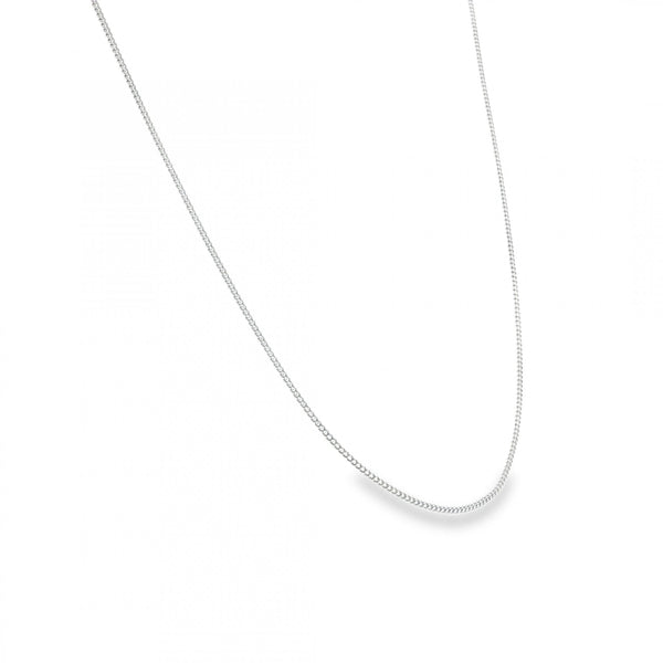 9ct White Gold Fine Curb Chain - 20" - 2.5g