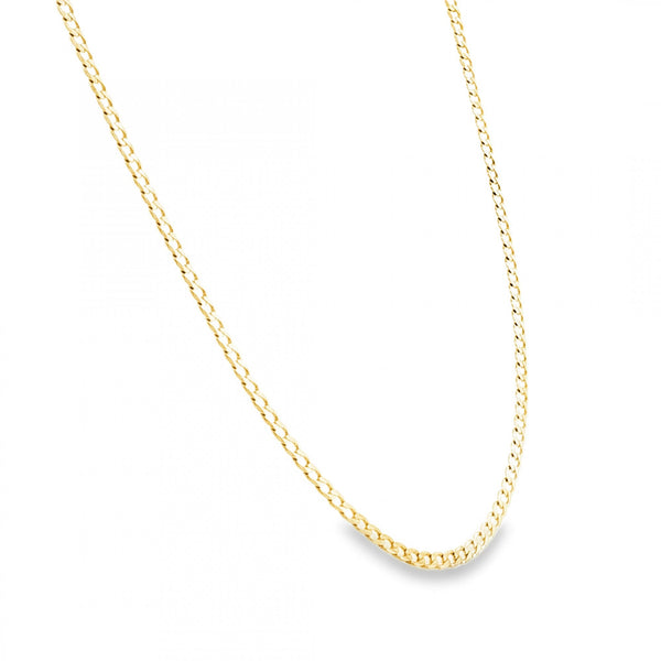 9ct Yellow Gold Curb Chain - 21" - 7.6g