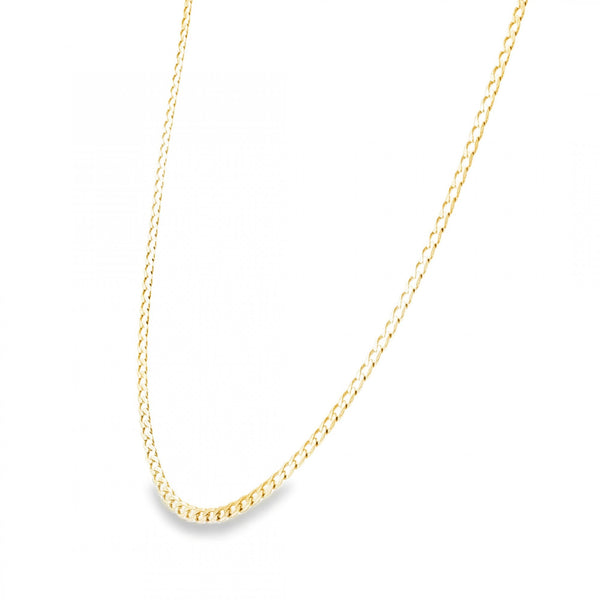 9ct Yellow Gold Curb Chain - 21" - 7.6g