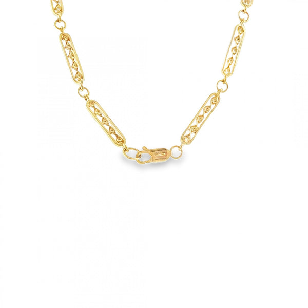 9ct Yellow Gold Twist Bar Chain - 16" - 11.7g