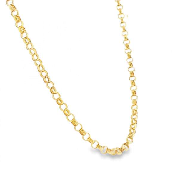 9ct Yellow Gold Round Belcher Chain - 24" - 24.6g