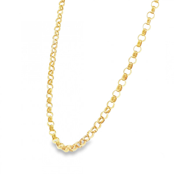 9ct Yellow Gold Round Belcher Chain - 24" - 24.6g