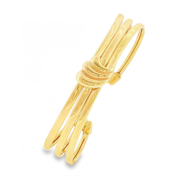 9ct Yellow Gold Strand Cuff Style Bangle - 17cm - 10.5g