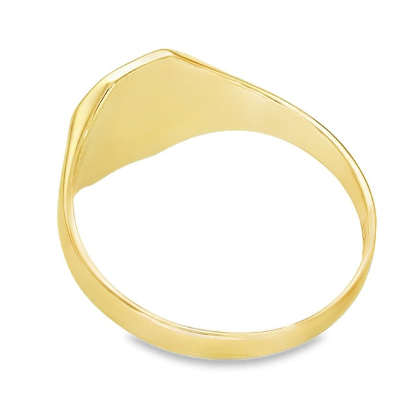 9ct Yellow Gold Plain Octagonal Signet Ring - Size S - 11mm