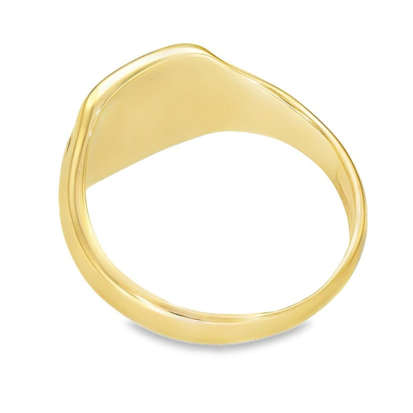 9ct Yellow Gold Cushion Signet Ring - Size V - 13mm