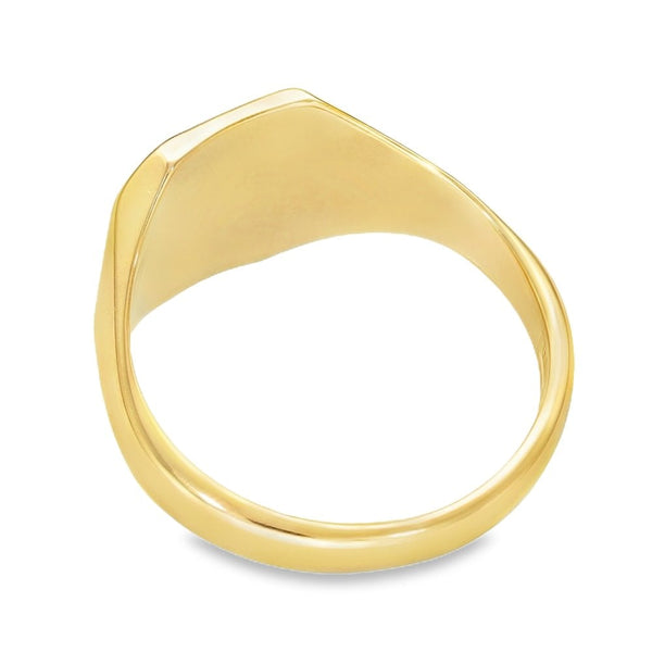 9ct Yellow Gold Octagonal Signet Ring - Size O - 12mm