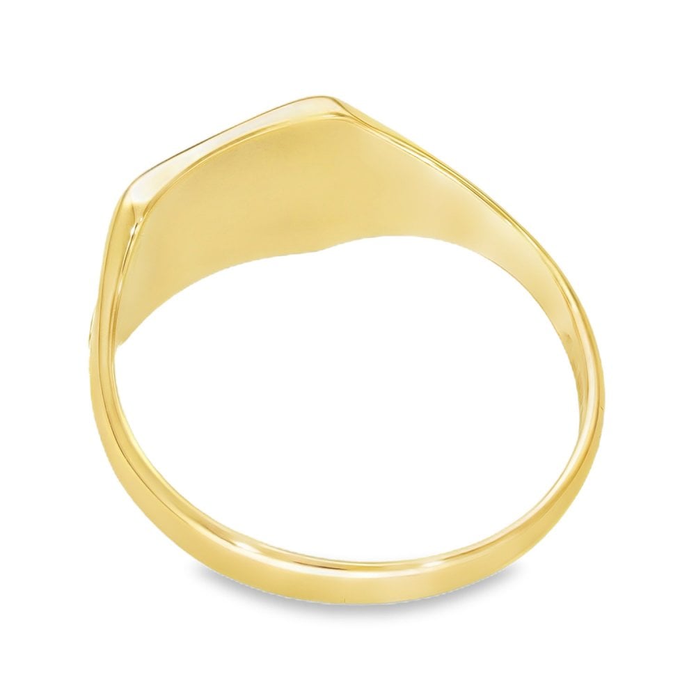 9ct Yellow Gold Half-Engraved Square Signet Ring - Size U - 10mm