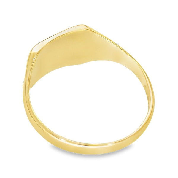 9ct Yellow Gold Half-Engraved Square Signet Ring - Size U - 10mm