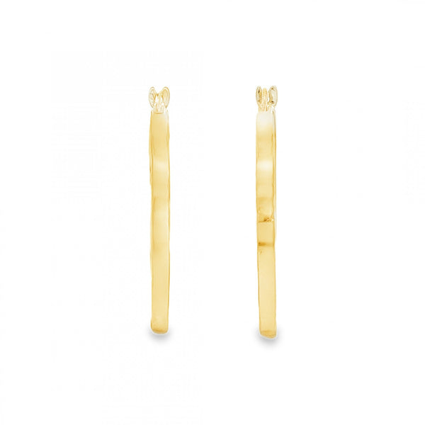 9ct Yellow Gold Screw-Engraved Hoop Earrings - 2x25x24mm - 3.0g