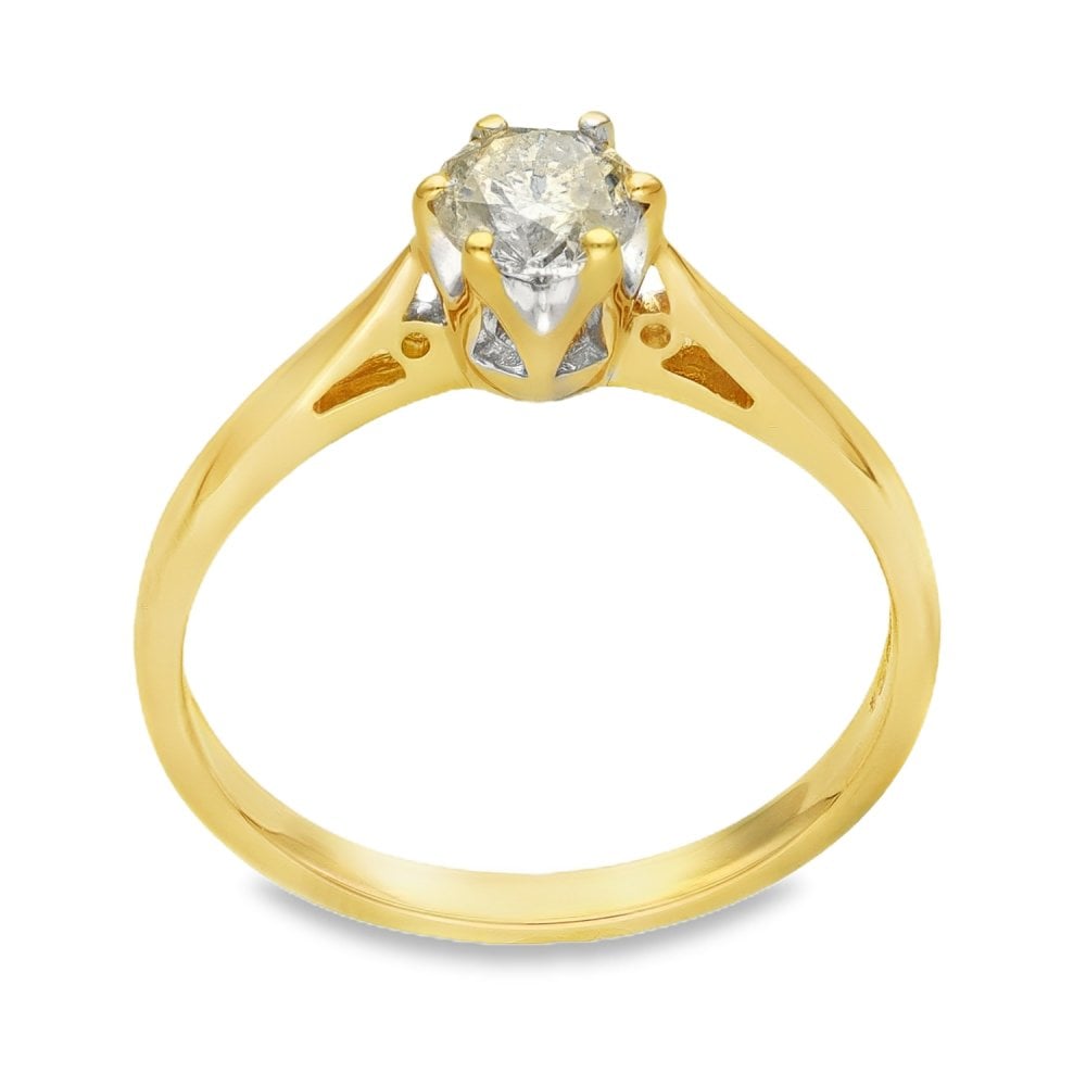 18ct Yellow Gold Diamond Solitaire Engagement Ring - 0.50ct
