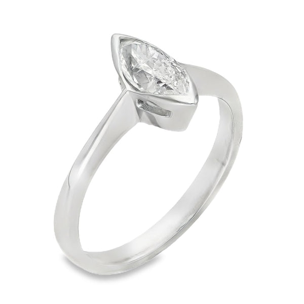 950 Platinum Marquise Diamond Solitaire Engagement Ring - 0.65ct