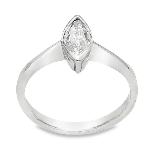 950 Platinum Marquise Diamond Solitaire Engagement Ring - 0.65ct