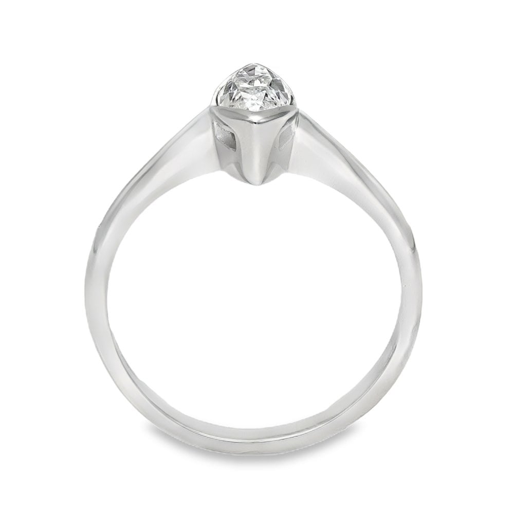 950 Platinum Marquise Diamond Solitaire Engagement Ring - 0.65ct