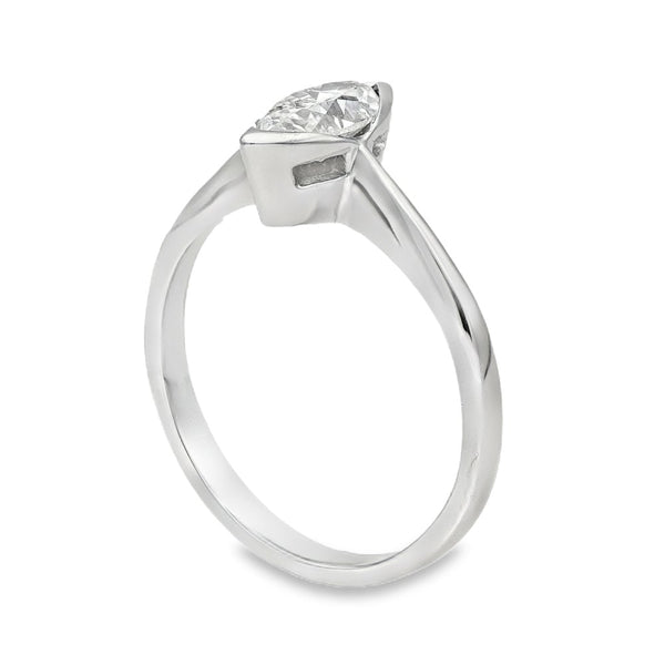 950 Platinum Marquise Diamond Solitaire Engagement Ring - 0.65ct