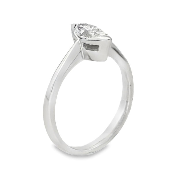 950 Platinum Marquise Diamond Solitaire Engagement Ring - 0.65ct