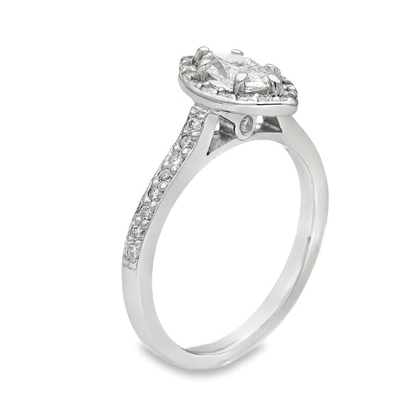 950 Platinum Marquise Halo Diamond Engagement Ring - 0.66ct