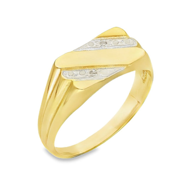 9ct Yellow Gold Rectangular Signet Ring - Size U½ - 9x15mm