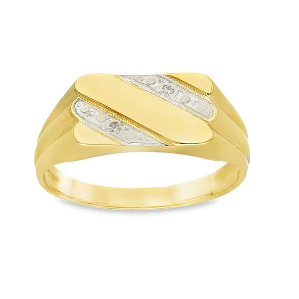 9ct Yellow Gold Rectangular Signet Ring - Size U½ - 9x15mm