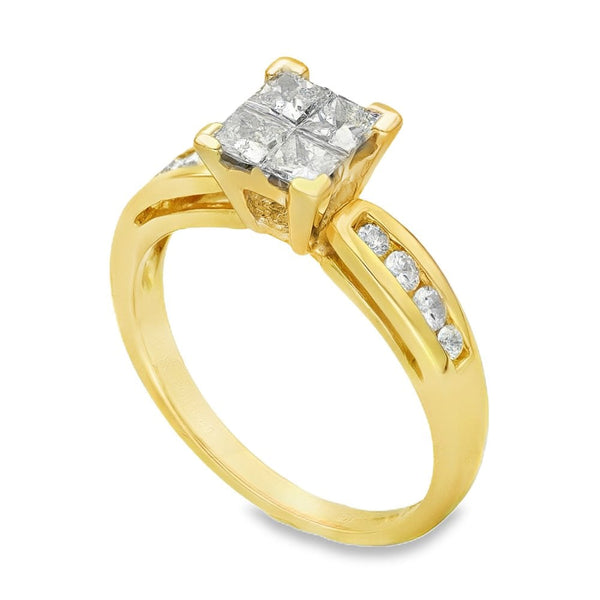 18ct Yellow Gold Diamond Engagament Ring - Size K½ - 0.60ct