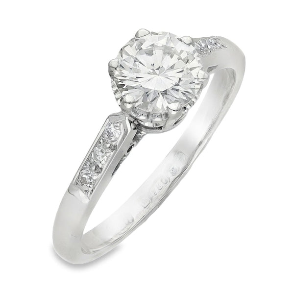 18ct White Gold Diamond Engagement Ring - Size L - 0.89ct